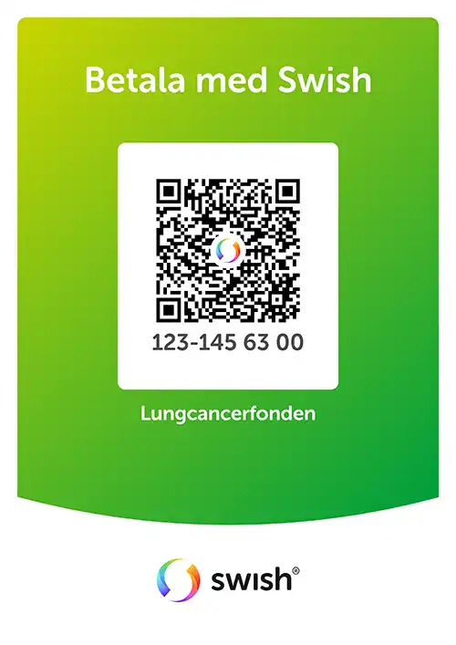 Lungcanderfondens Swish-nummer är 123-145 63 00